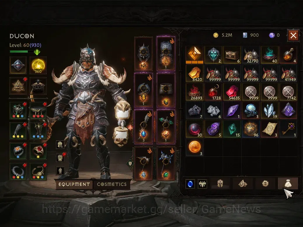 Diablo Immortal Accounts OCE - azmodan|CS ON|Lv 60(930)|CR 60,930|Barbarian image 8