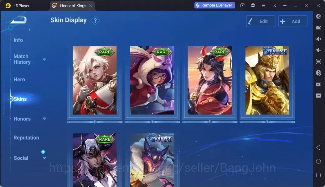 Honor of Kings Accounts Rare Skin Global |112H 95S| 3 Legend | Gm Gan&Mo | 1 AOT| 1 LOM | 15 Epic | 3 Event Exclusive | 1 6