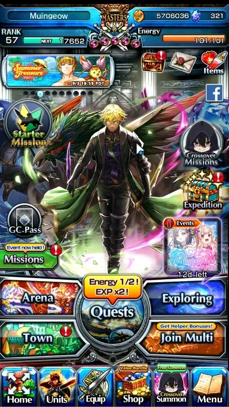 Grand Summoners Accounts End-Game Global|Rank 57|13 Ascend+4 TW|(DL Rimuru,S Chloe,Jay,Benimaru)+TW Chloe,2x WH Fen,SS Liza 1