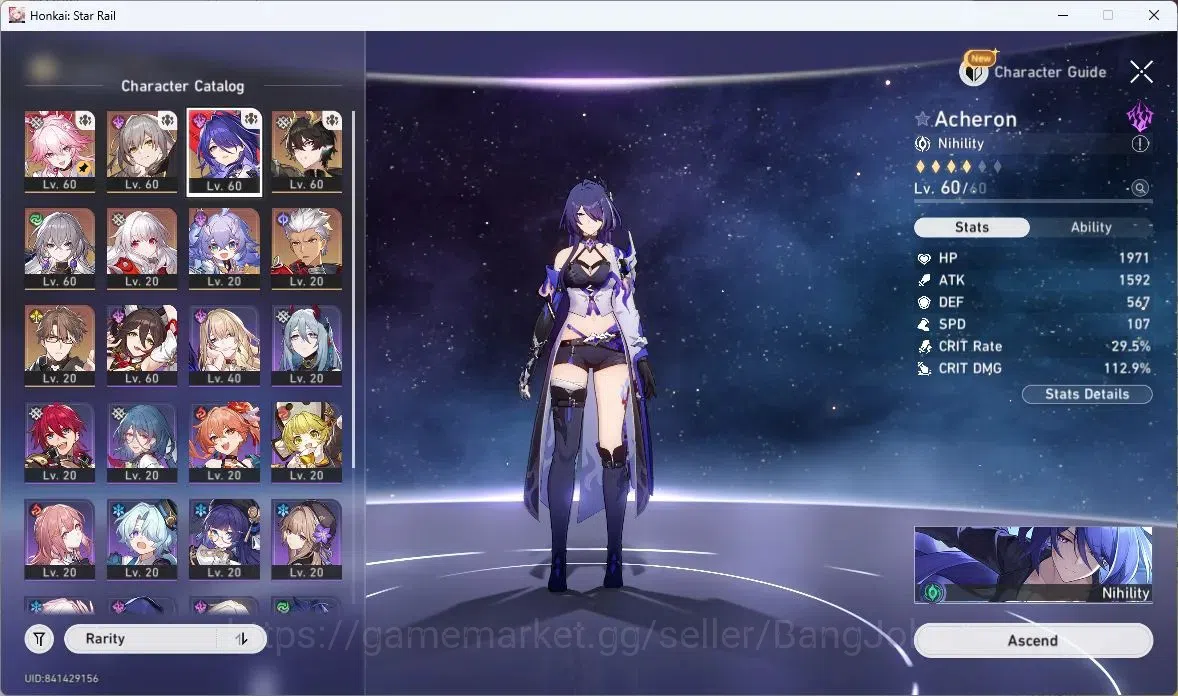 Honkai Star Rail Accounts ASIA | TL40 |Evanescia L60+Sign|Acheron L60|Dan He image 2