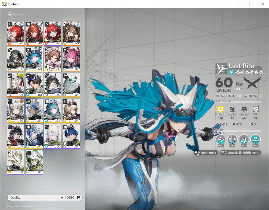 Arknights: Endfield Accounts ASIA|Lv 51|SSR 7(3Limit) [Laevatain,Gilberta,yvonn image 5