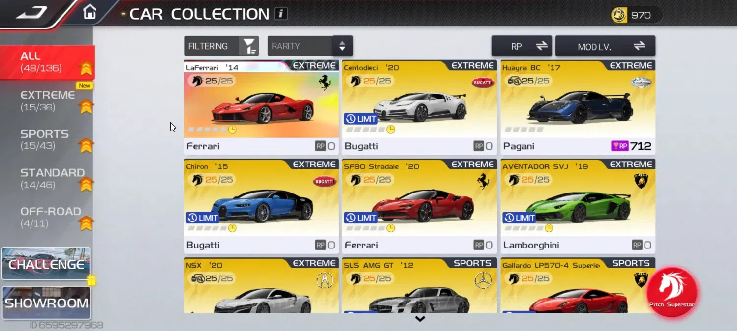 Racing Master Accounts SEA|Lvl 5|1 Prime Legend Car (LaFerrari) + 35 Etc Cars |126K Gold + 14573 Diamond|Log Netease|Take 1