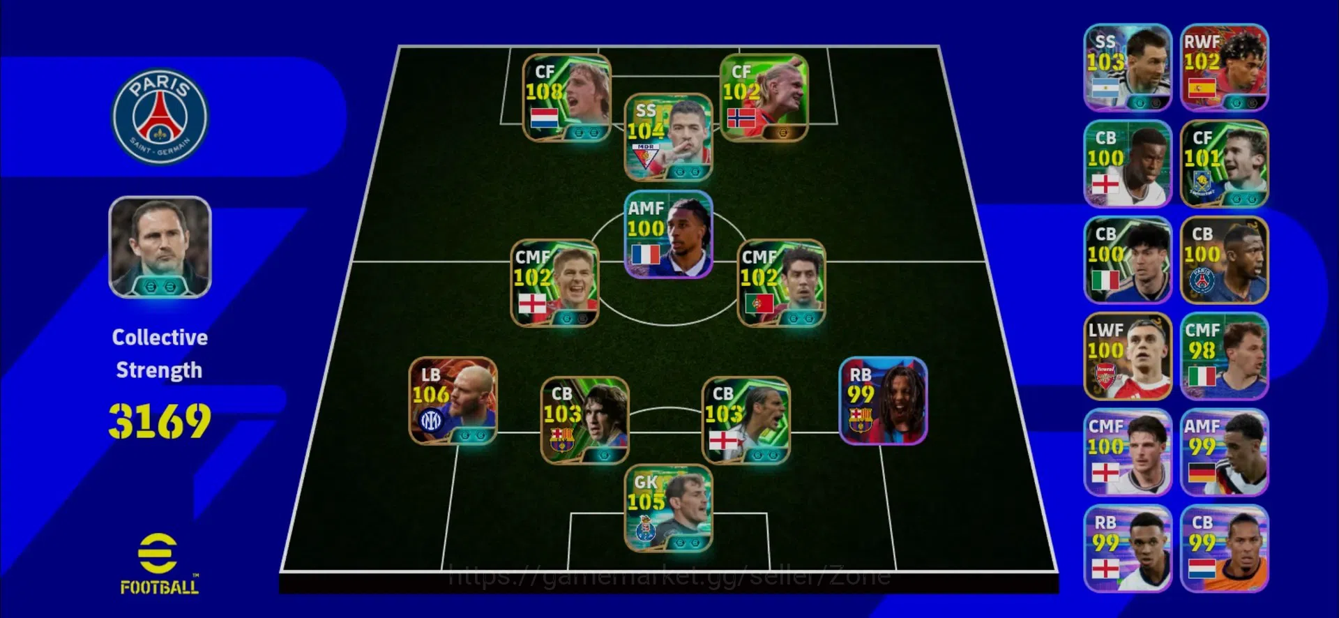 eFootball Accounts Legends & Iconic Players Mobile|PW 3169|Bigtime Dimarco 23 Jan'26|Epic(Cruyff,Suares,Casillas,Puyol 1
