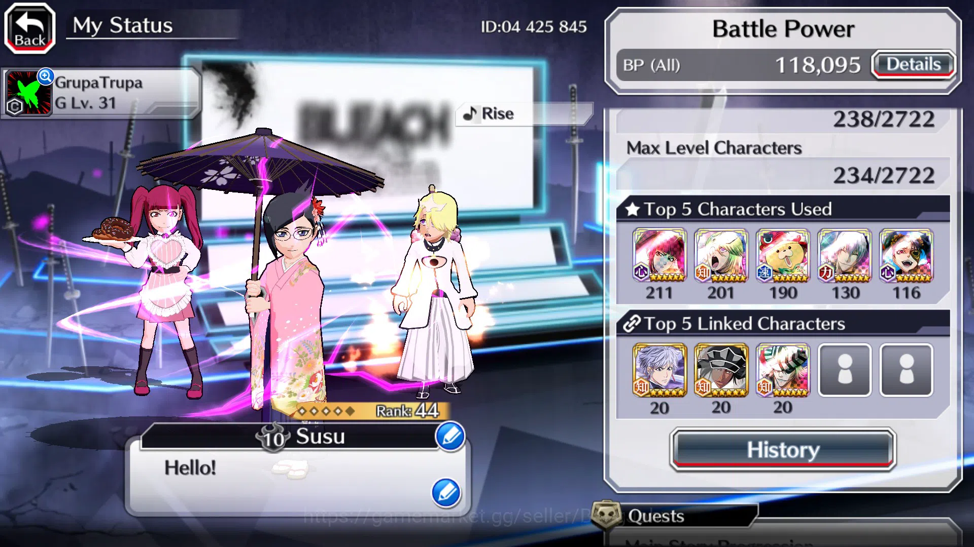 Bleach: Brave Souls Accounts Starter GLOBAL]11K Orb+Fresh All 3