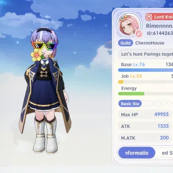 Ragnarok: The New World Accounts Sv Edgga|Unverif|Lvl 76 Lord Knight|STR 97,VIT 52,ATK 1547|200K Zeny|3 SSR Pet