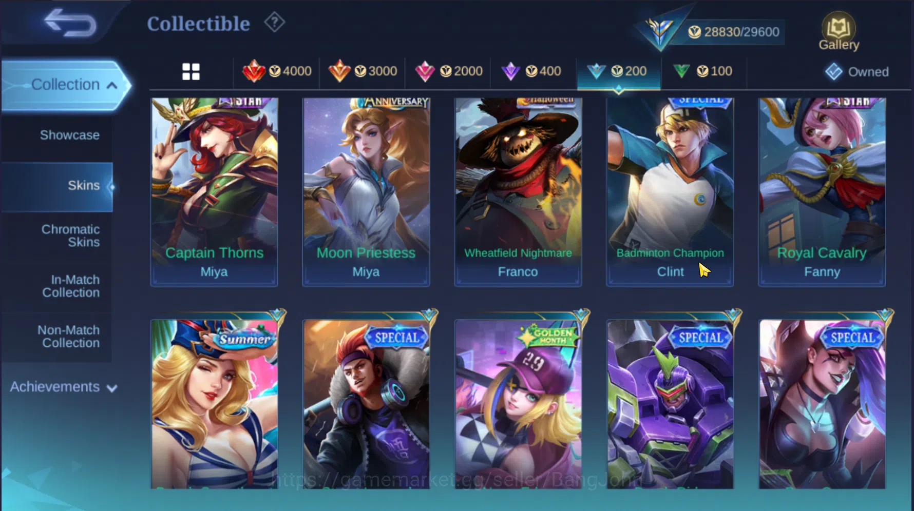 Mobile Legends: Bang Bang Accounts Others "Hero 105 | Skin 143 | Emblem All max | KOF Karina | LuckyBox Saber | Epic 10