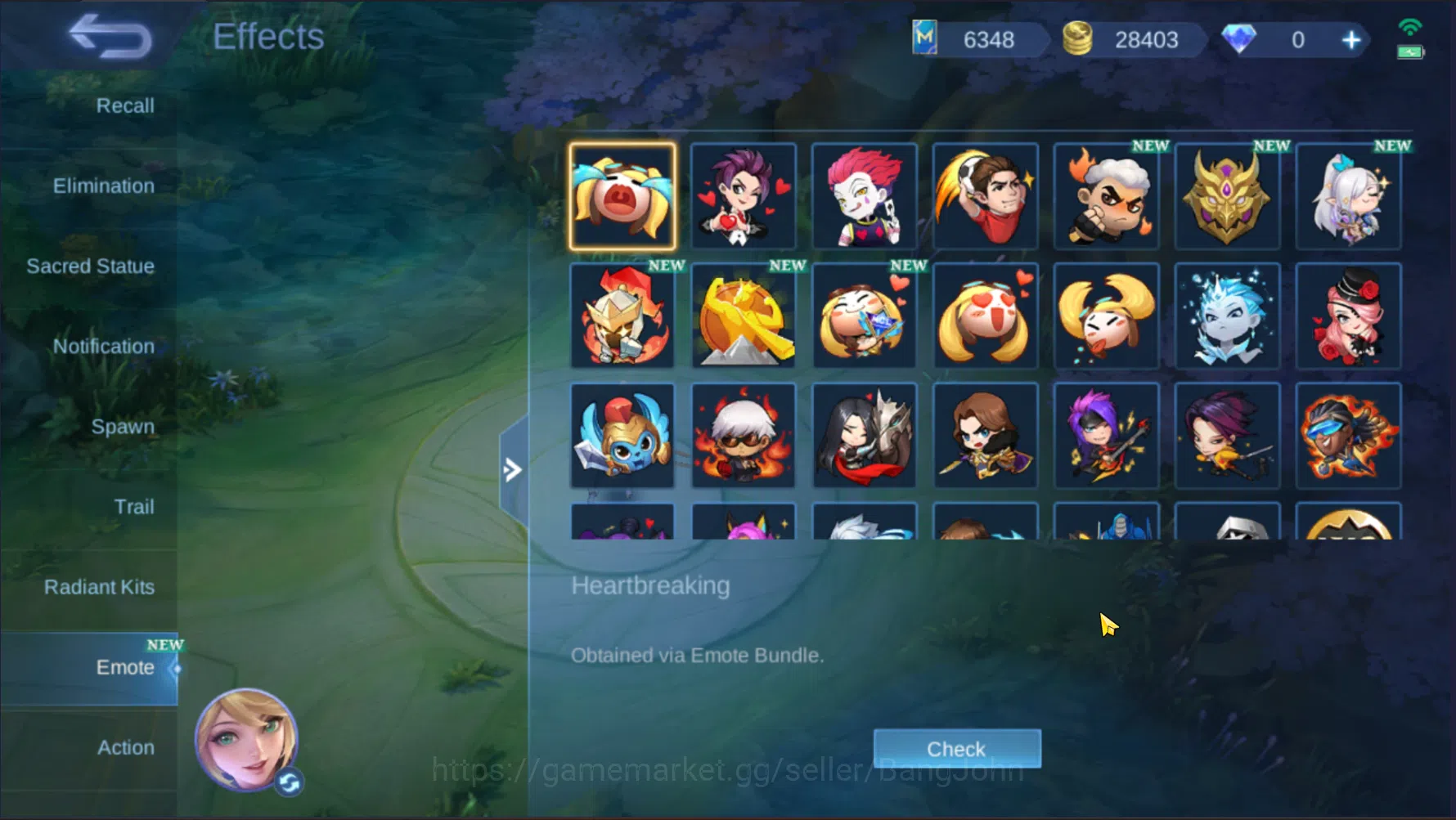 Mobile Legends: Bang Bang Accounts Others "Hero 105 | Skin 143 | Emblem All max | KOF Karina | LuckyBox Saber | Epic 15