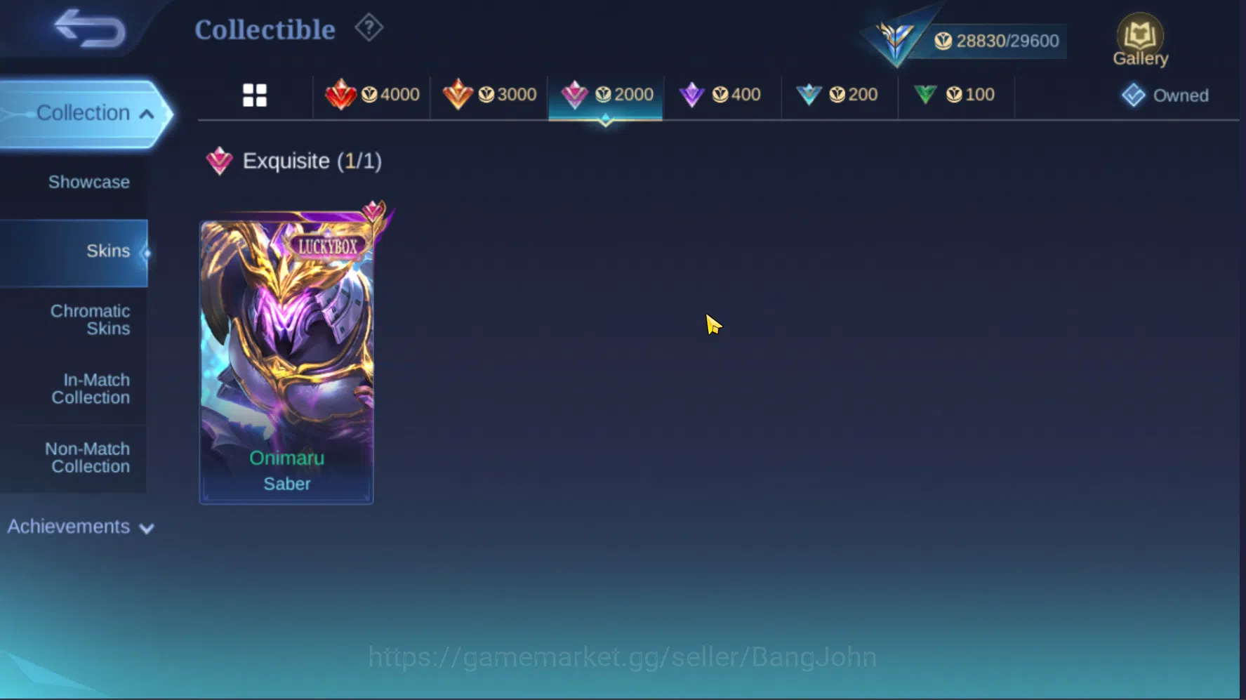 Mobile Legends: Bang Bang Accounts Others "Hero 105 | Skin 143 | Emblem All max | KOF Karina | LuckyBox Saber | Epic 6
