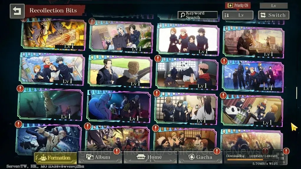 Jujutsu Kaisen: Phantom Parade Accounts TW,HK|PR 43 Ready Gacha 71K Cube|34 SSR 4 Limit [Entrust Yuji,Awk GojoA1,FF 13