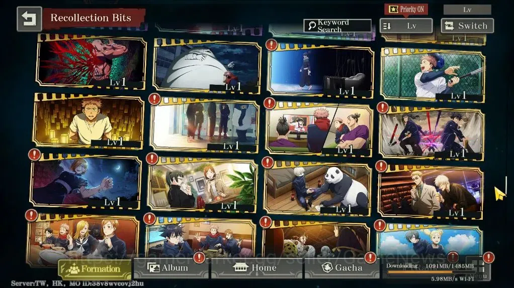 Jujutsu Kaisen: Phantom Parade Accounts TW,HK|PR 43 Ready Gacha 71K Cube|34 SSR 4 Limit [Entrust Yuji,Awk GojoA1,FF 15