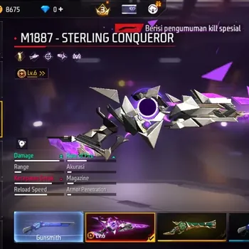 Free Fire Accounts Indonesia | 3 EVO: Groza, M1887, M1014 | M1187  Sterling Conuqeror, 3 More Skin | Electrify Bunny Bp