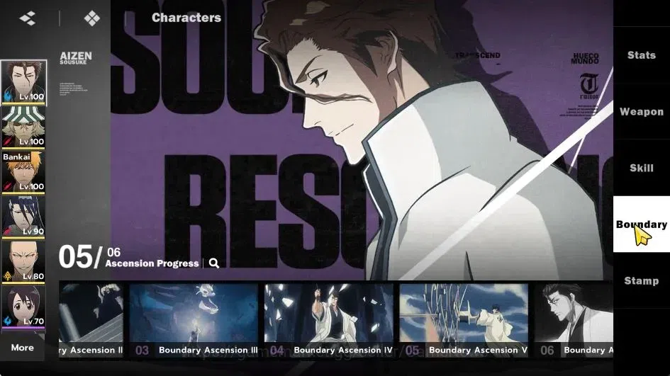 BLEACH: Soul Resonance Accounts NuverseSEA|LV 71|8 SSR [(AizenB5,UrahB2,Ichigo,Bya image 5
