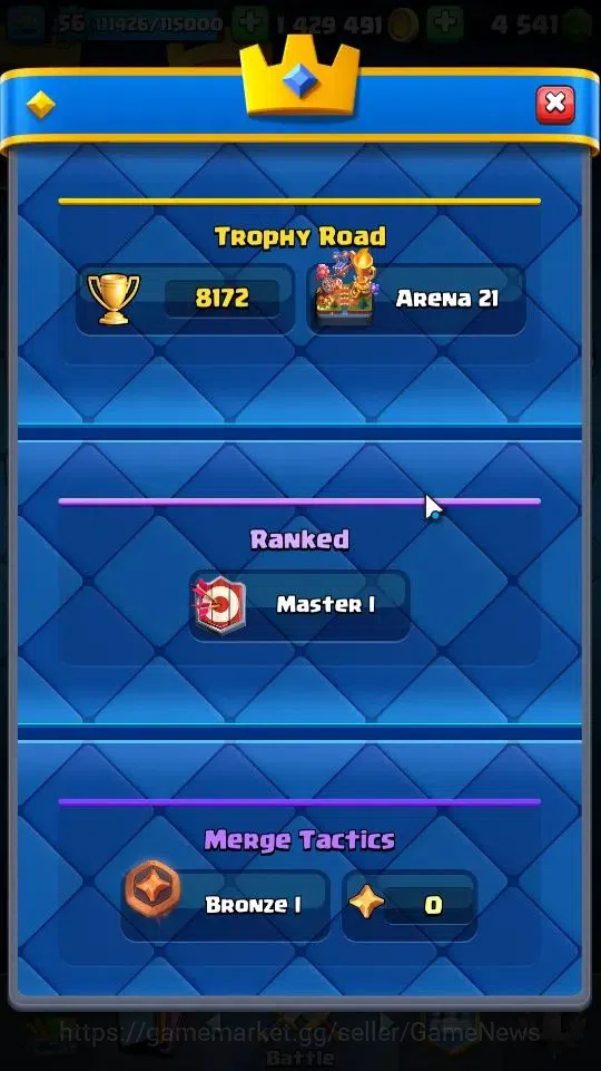 Clash Royale Accounts Lv56|KTL 15|Trophy 8172|Card 121|16 EVO,2 Hero,8 C image 2
