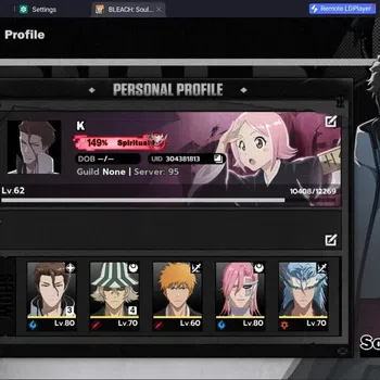 BLEACH: Soul Resonance Accounts Nuverse SEA|Lv.62|7SSR+6Sign|(AizenB3,UraharaB4,Szayelaporro,Grimmjow,Ichigo