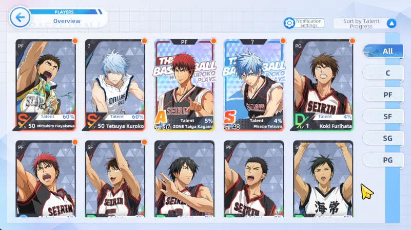 Kuroko's Basketball Street Rivals Accounts SEA | SV21 | LVL25 | Zone Taiga Kagami + Miracle T image 2