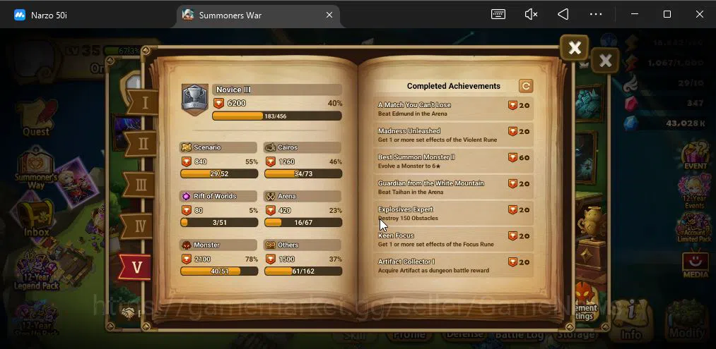 Summoners War: Sky Arena Accounts ASIA Lv 35| 1 LD[Craka] | 16 Total NB5[Triton,Tesh image 5