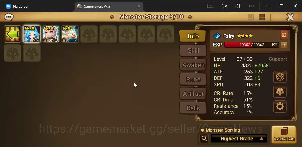 Summoners War: Sky Arena Accounts ASIA Lv 35| 1 LD[Craka] | 16 Total NB5[Triton,Tesh image 7