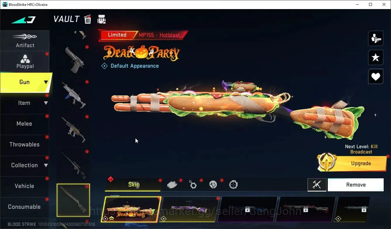 Blood Strike Accounts Collab Skin ASIA|1 ETERNAL:OBZ95-Whisper|6 Collab[7DS/EVA/TR]|5 Limit|12 Ultra Guns|Butterfly 10