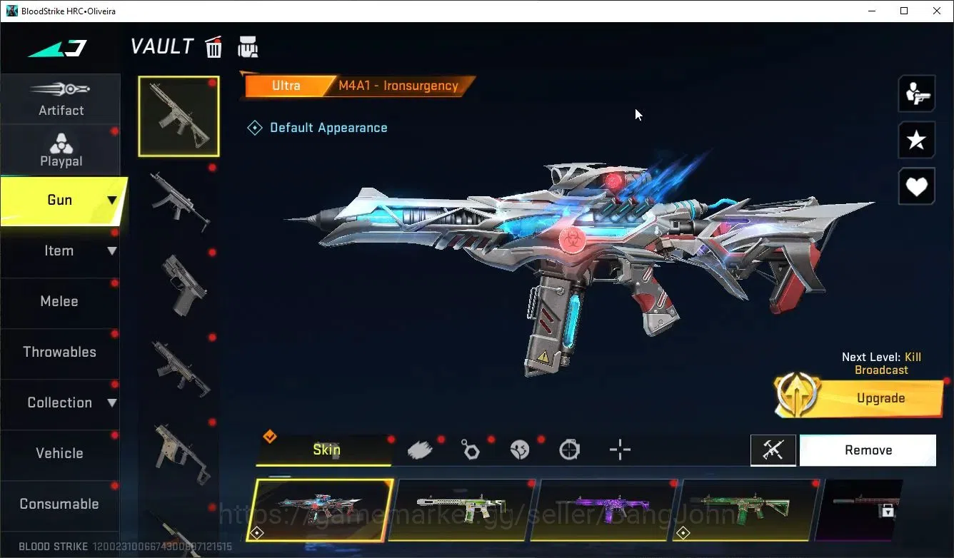 Blood Strike Accounts Collab Skin ASIA|1 ETERNAL:OBZ95-Whisper|6 Collab[7DS/EVA/TR]|5 Limit|12 Ultra Guns|Butterfly 2