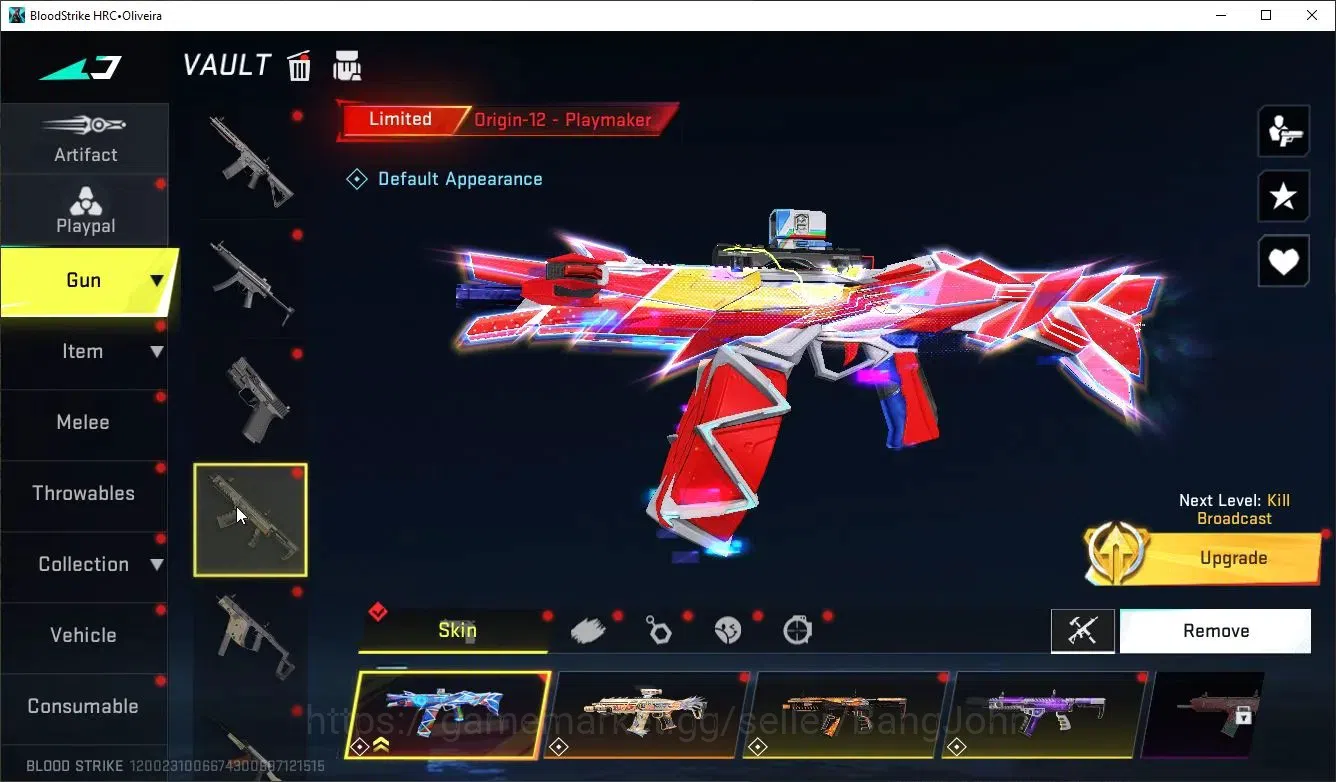 Blood Strike Accounts Collab Skin ASIA|1 ETERNAL:OBZ95-Whisper|6 Collab[7DS/EVA/TR]|5 Limit|12 Ultra Guns|Butterfly 4