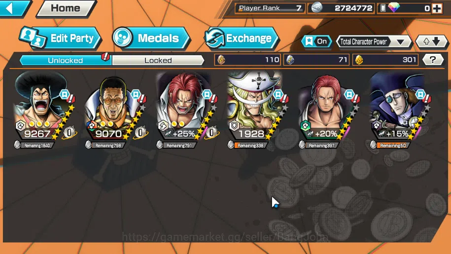 One Piece Bounty Rush Accounts GLOBAL | ex 4 | borsalino, DD shanks, great pirate image 2
