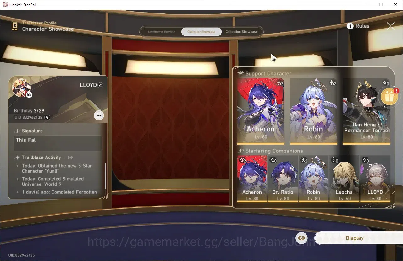Honkai Star Rail Accounts ASIA | TL 65|Acheron E1|Robin E1|Dan Heng PT|Luoch image 16