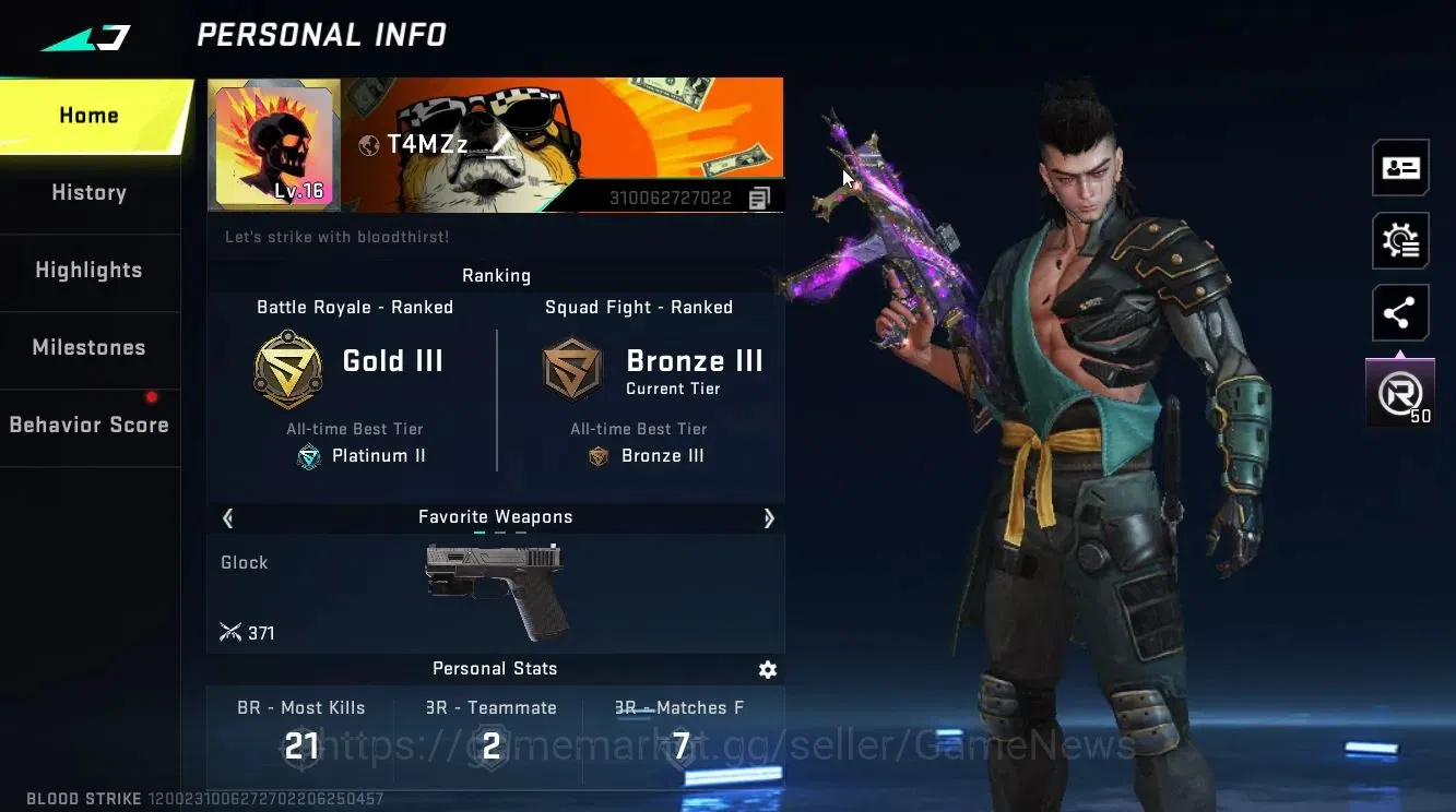 Blood Strike Accounts ASIA|ULTRA MELEE Lightslade-DarkForce+[AR97-Bit St image 2