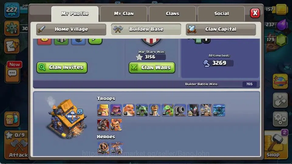 Clash of Clans Accounts Global | TH 18-BH 10 | LVL 227 | AQ 73 ,MP 52 ,GW image 17