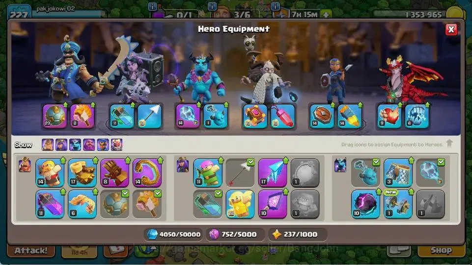 Clash of Clans Accounts Global | TH 18-BH 10 | LVL 227 | AQ 73 ,MP 52 ,GW image 8