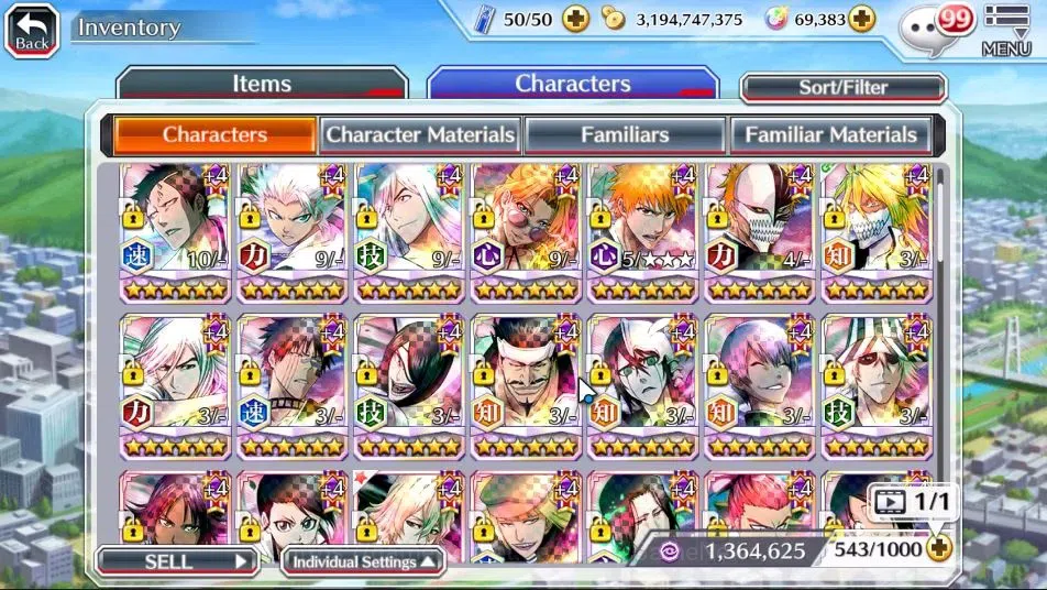 Bleach: Brave Souls Accounts GLOBAL 1,9M POWER + 69K ORB|4 MT((Shunsui Fierce,K image 10