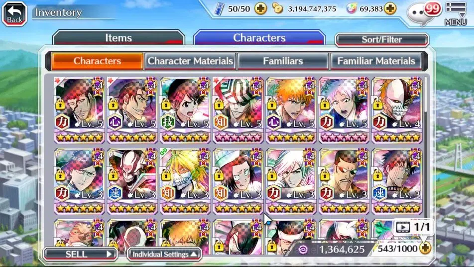 Bleach: Brave Souls Accounts GLOBAL 1,9M POWER + 69K ORB|4 MT((Shunsui Fierce,K image 11