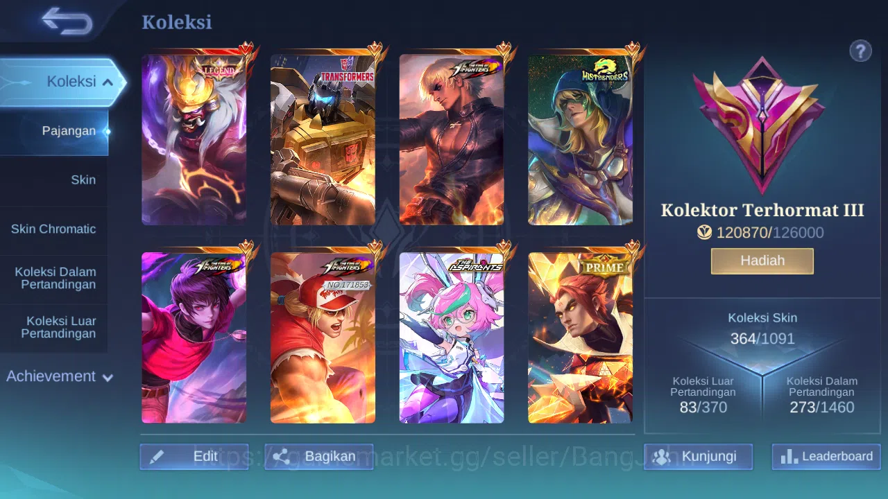Mobile Legends: Bang Bang Accounts Hero 132 Skin 364 | Legend Franco | KOF Gusion, Dy image 12