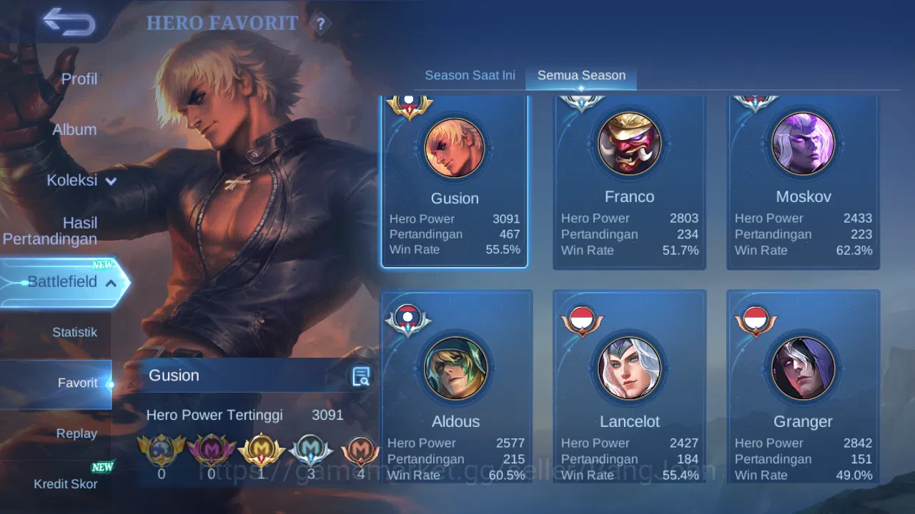 Mobile Legends: Bang Bang Accounts Hero 132 Skin 364 | Legend Franco | KOF Gusion, Dy image 17