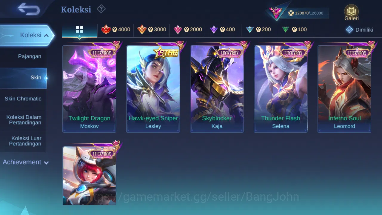 Mobile Legends: Bang Bang Accounts Hero 132 Skin 364 | Legend Franco | KOF Gusion, Dy image 6