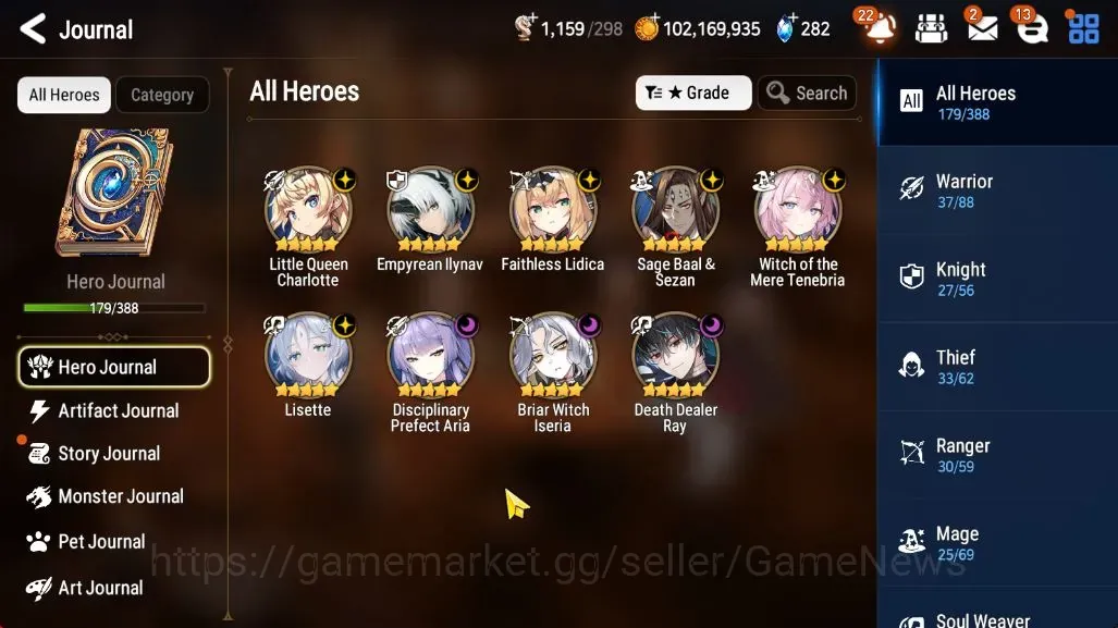Epic Seven Accounts Limited Hero Global UnVerif|NewEra|9 ML(Lisette,BW Iseria,Emp 1