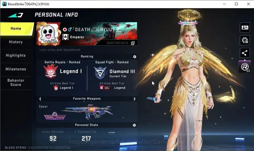Blood Strike Accounts ASIA|ETERNAL EMMA-Luxie|2 ULTRA Melee[BUTTERFLY KN image 2