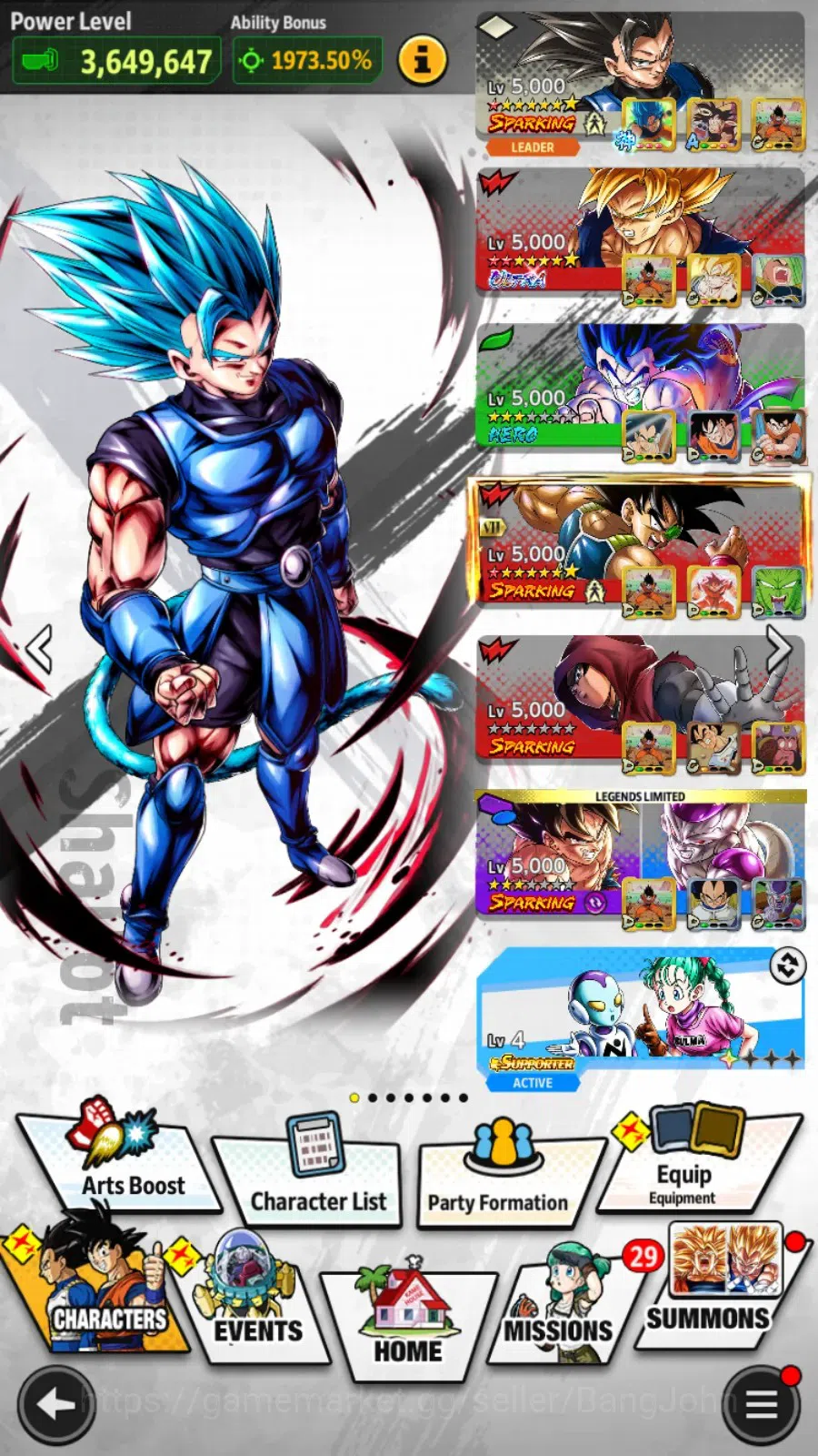 Dragon Ball Legends Accounts High-End Android | Lvl 157|389M Total Power|920 CC|2 LR|5 UL|LR SSGShallet,SS 16