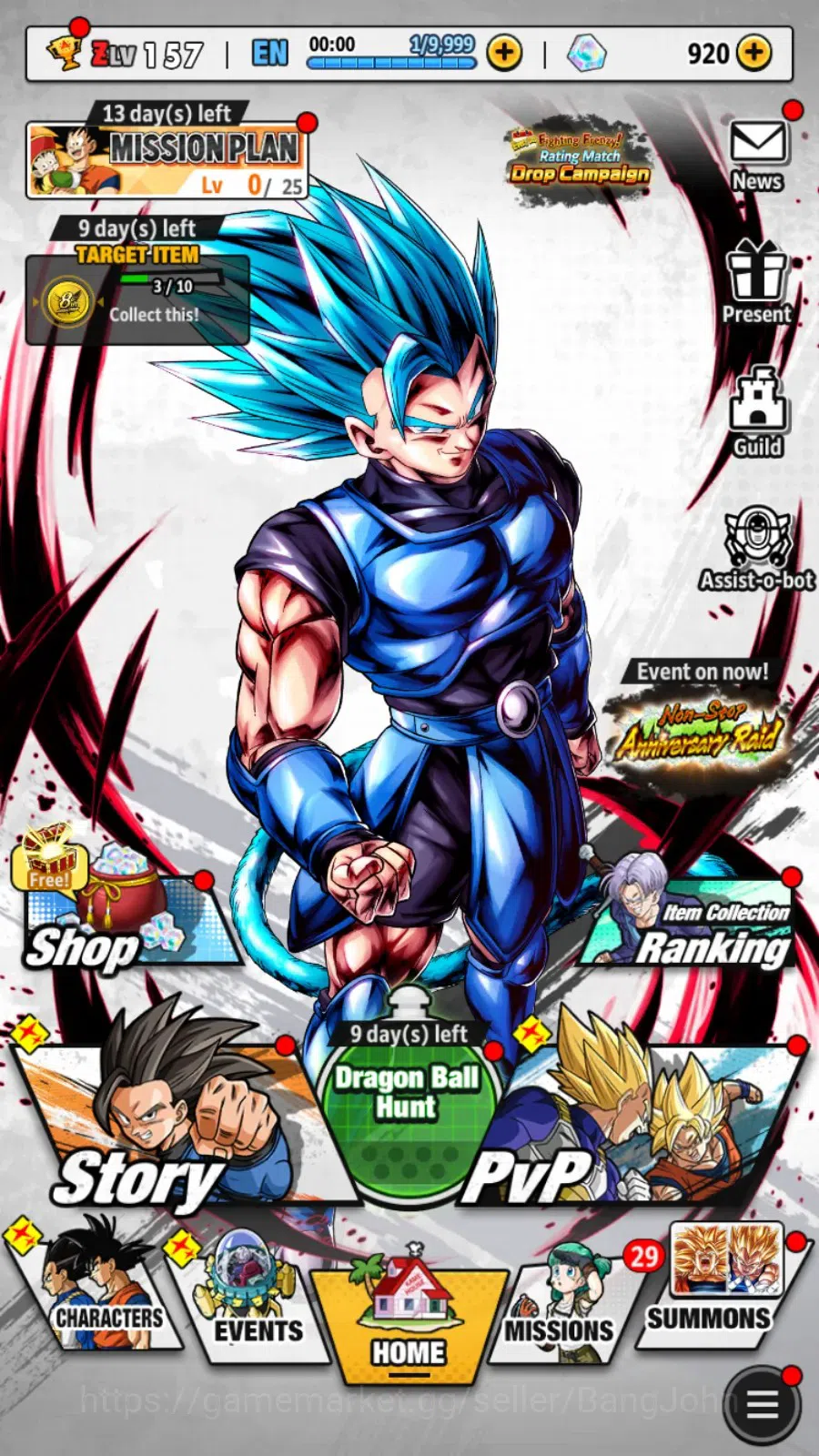 Dragon Ball Legends Accounts High-End Android | Lvl 157|389M Total Power|920 CC|2 LR|5 UL|LR SSGShallet,SS 17