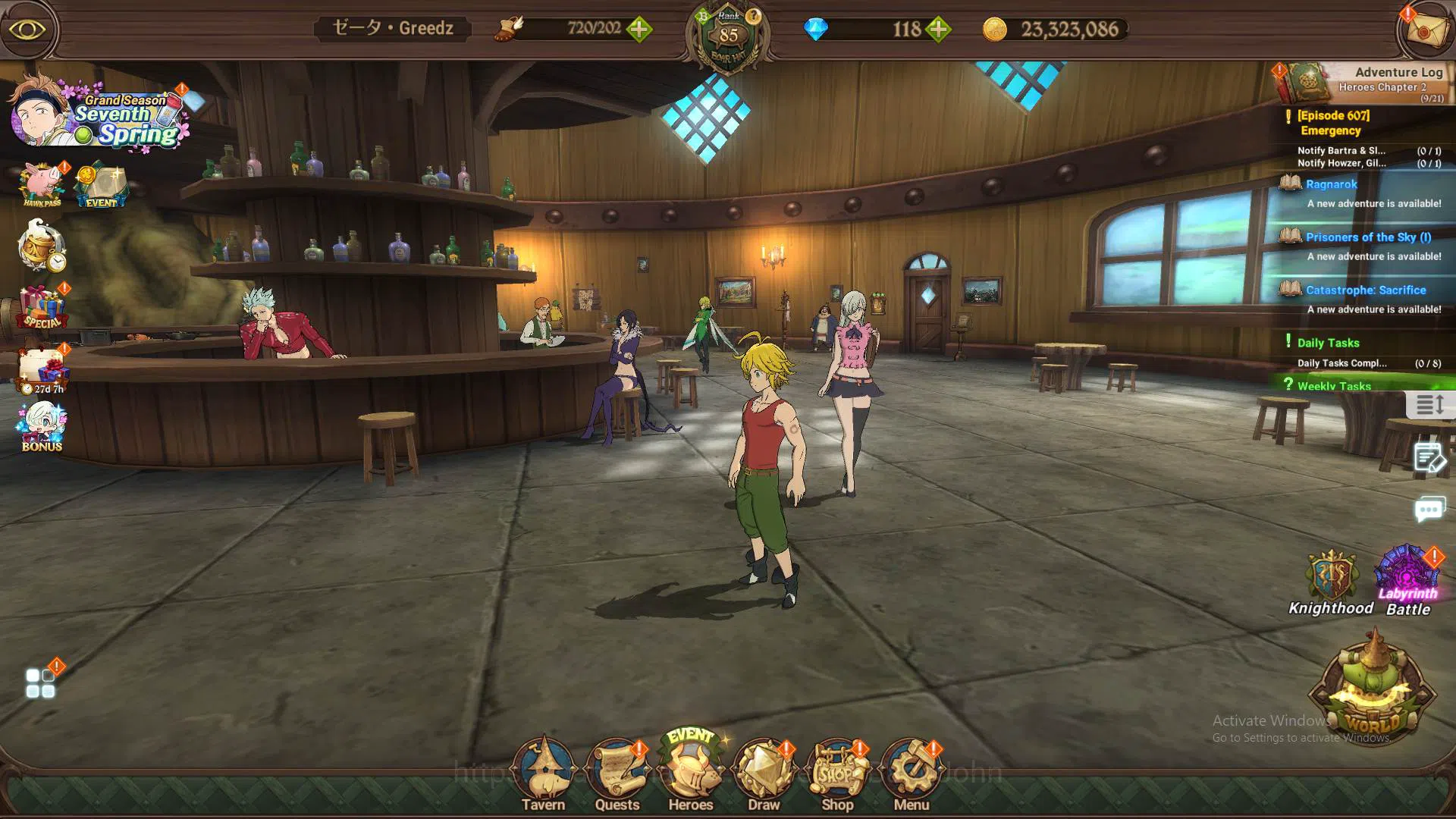 The Seven Deadly Sins: Grand Cross Accounts Others ASIA|3.4m CC|Full CollabFF Sho5/6|UR