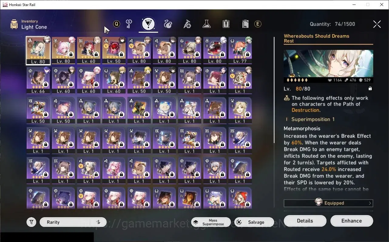 Honkai Star Rail Accounts Asia|Free ZZZ|TL 65|8 Limited|1 PremTeam|(Evanesci image 7