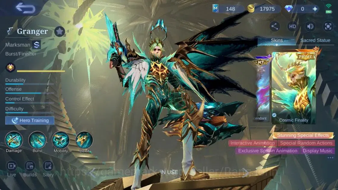 Mobile Legends: Bang Bang Accounts Global|Hero 91|Skin 190|Renowned|PRIME GR|Transfor image 8