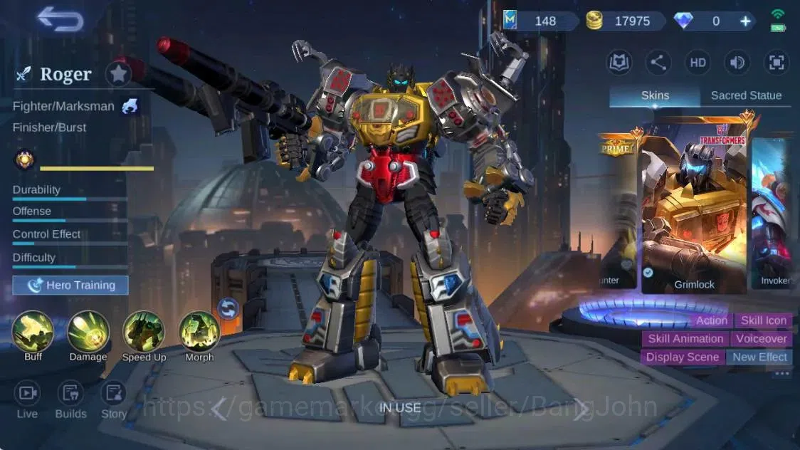 Mobile Legends: Bang Bang Accounts Global|Hero 91|Skin 190|Renowned|PRIME GR|Transfor image 9