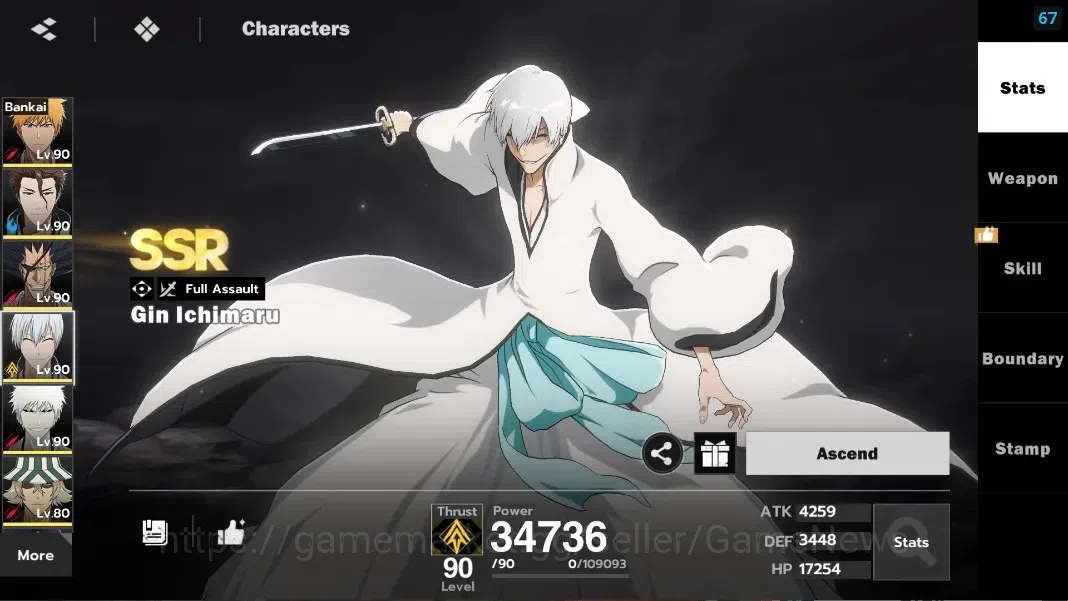 BLEACH: Soul Resonance Accounts NuverseSEA|LV 69|9 SSR [IchigoIH B1,IchigoB B1,Aiz image 13