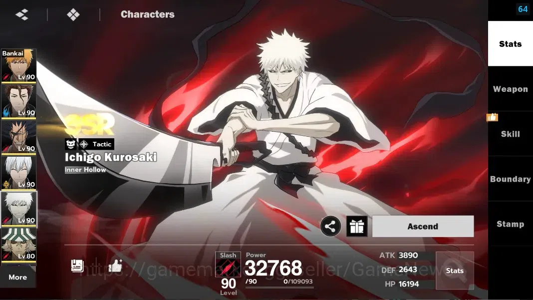 BLEACH: Soul Resonance Accounts NuverseSEA|LV 69|9 SSR [IchigoIH B1,IchigoB B1,Aiz image 16