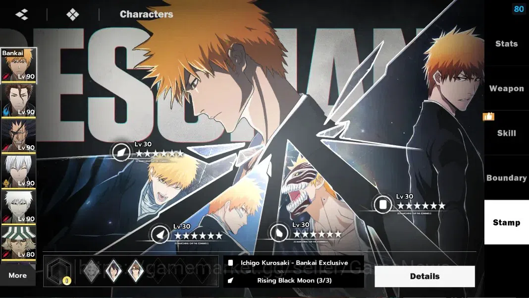 BLEACH: Soul Resonance Accounts NuverseSEA|LV 69|9 SSR [IchigoIH B1,IchigoB B1,Aiz image 6