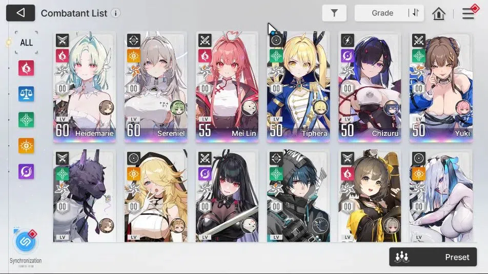 Chaos Zero Nightmare Accounts ASIA|Lv 54|13 SSR[(SerenielM4,Chizuru,Tiphera)+Sig image 4