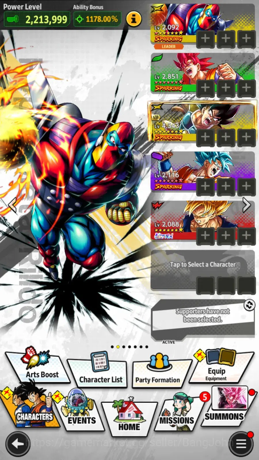 Dragon Ball Legends Accounts Android | Super Saiyan Goku (7 Stars, Lv 2,088), w image 4
