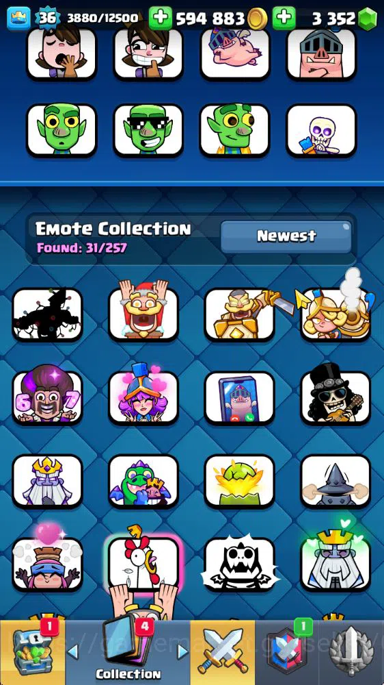 Clash Royale Accounts Midgame Lvl 36|Trophy 7752|KTL 12|Limit Skin|Card 119|1 Hero 8 EVO 6 Champ 21 Legendary 33 Epic,30 7