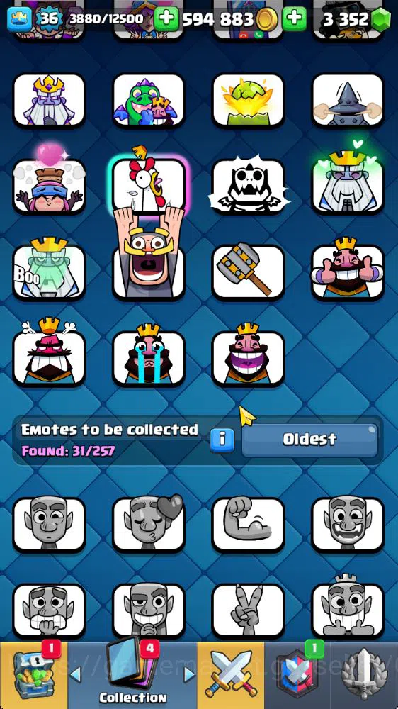 Clash Royale Accounts Midgame Lvl 36|Trophy 7752|KTL 12|Limit Skin|Card 119|1 Hero 8 EVO 6 Champ 21 Legendary 33 Epic,30 8