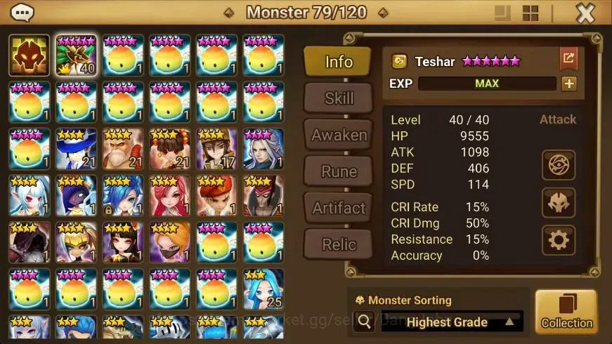 Summoners War: Sky Arena Accounts GLOBAL | NB 5 TESHAR,Starter Gacha 115 12Y+160 11Y image 2